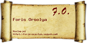 Foris Orsolya névjegykártya
