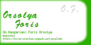 orsolya foris business card